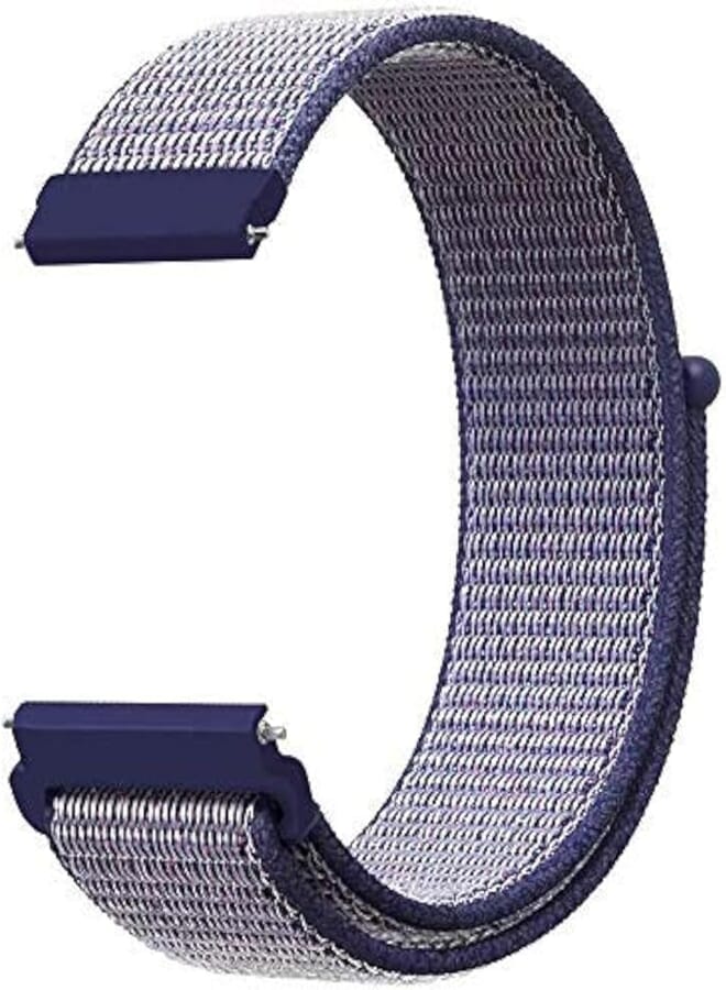 RinTalen Mifan Official Nylon Loop Band for Samsung Gear S3/2018 Galaxy Watch 46mm Replacement Strap 22mm Mesh Soft Breathable Woven Nylon Sports Wristband Bracelet Midnight Blue